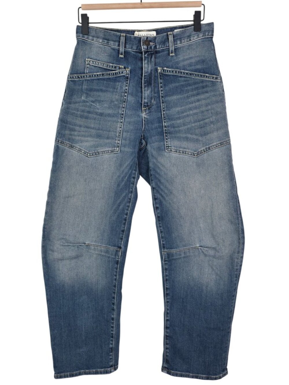 Nili Lotan Shon Jean Classic Wash Barrel Leg Denim Ankle Cropped Size 24 - Picture 3 of 10